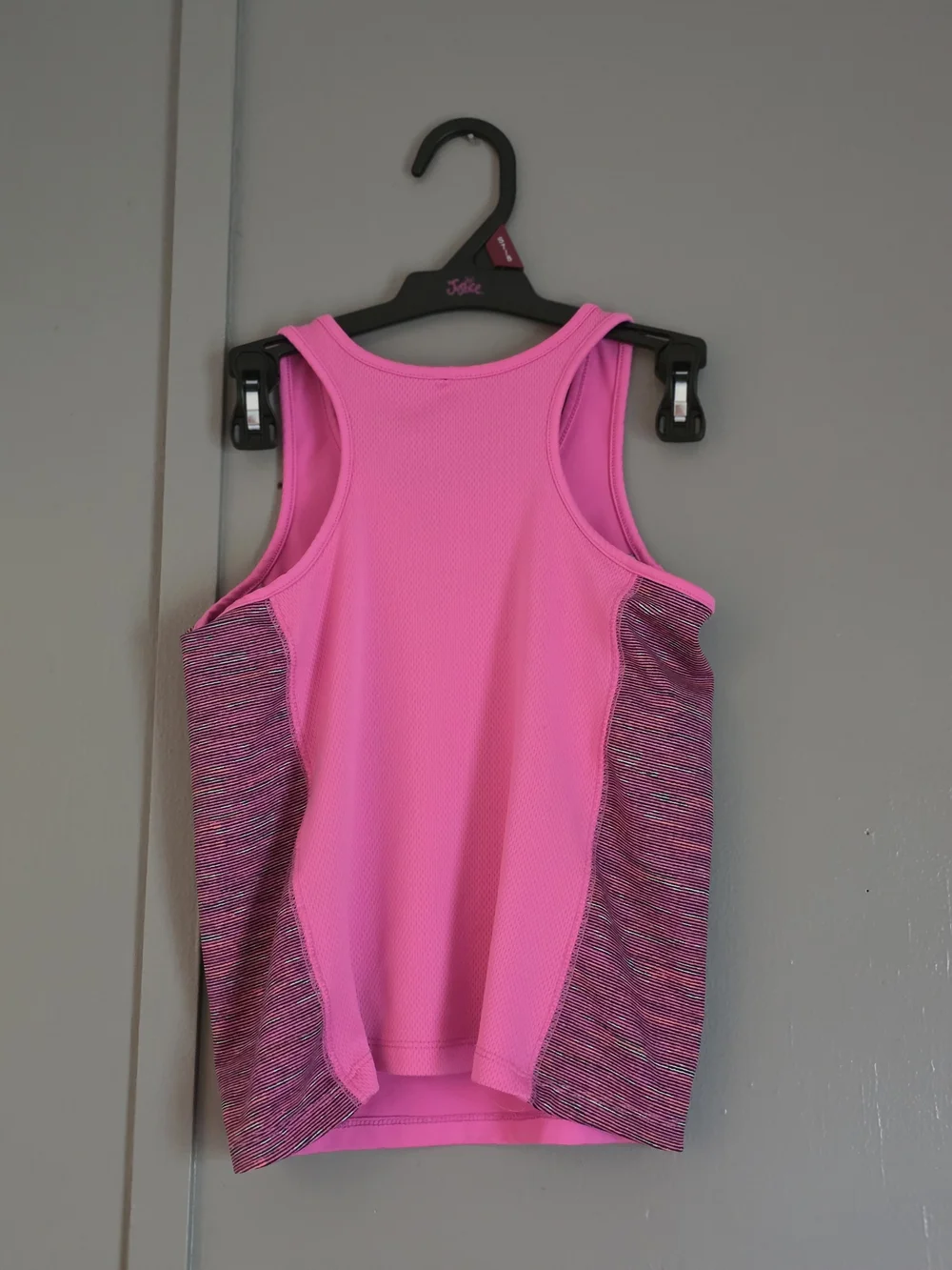 Girls' Active Tank Top - Hot Pink with Heathered Pink Side Panels